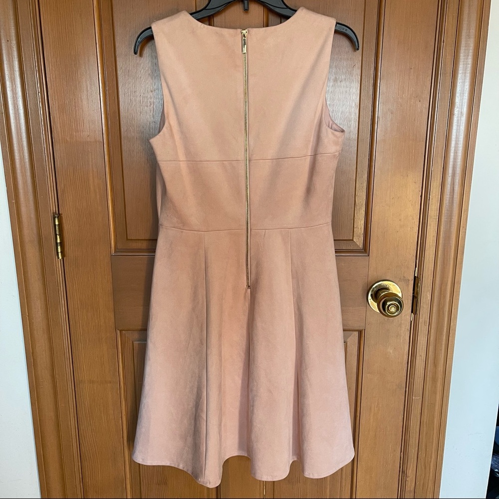 NWOT Calvin Klein Sleeveless Faux Suede Fit and Flair Dress Size 8 - Picture 6 of 9